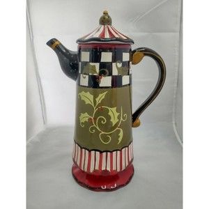 RARE Amber Rose Xmas/Christmas Coffee Pot by Nanette Vacher